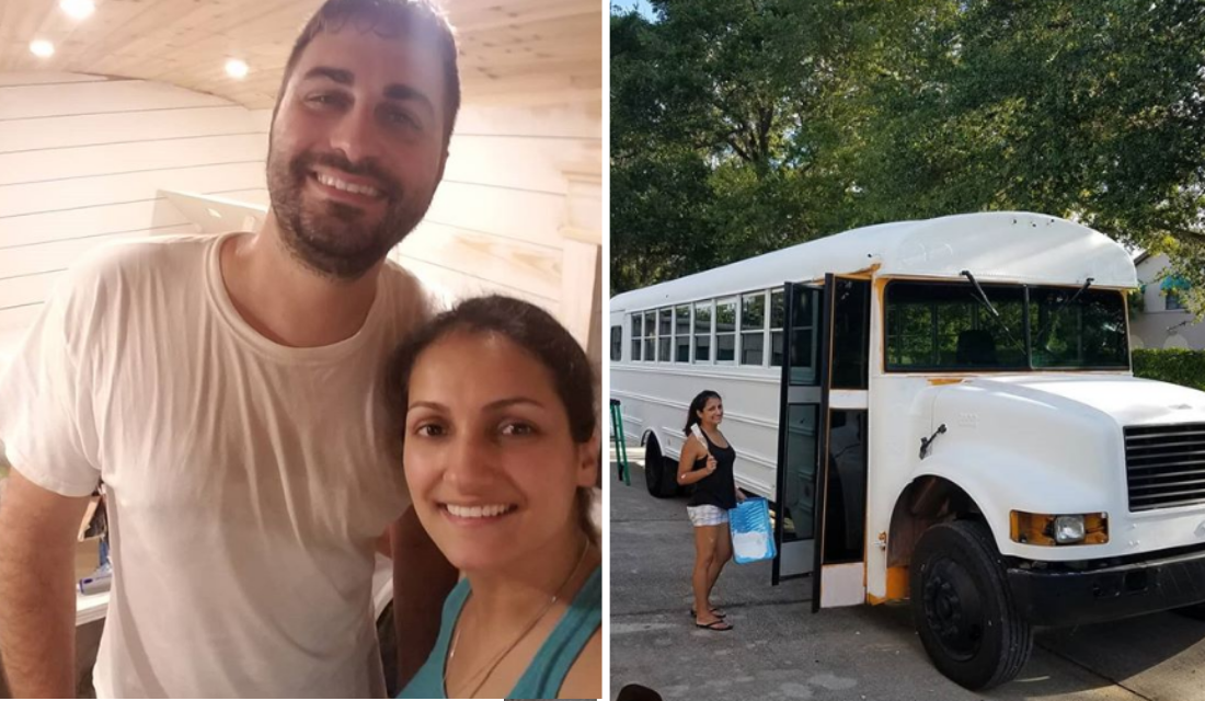 Casal transforma ônibus escolar em casa sobre rodas. Veja resultado!