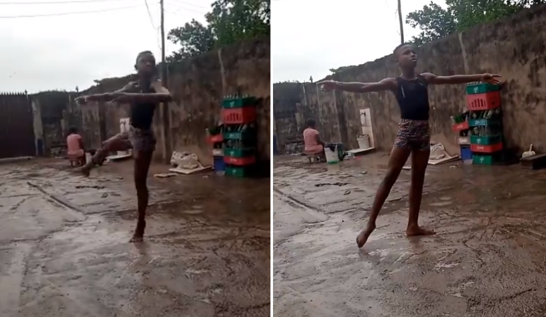 Ex-bailarina ativista faz surpresa emocionante para garoto nigeriano que dançou na chuva