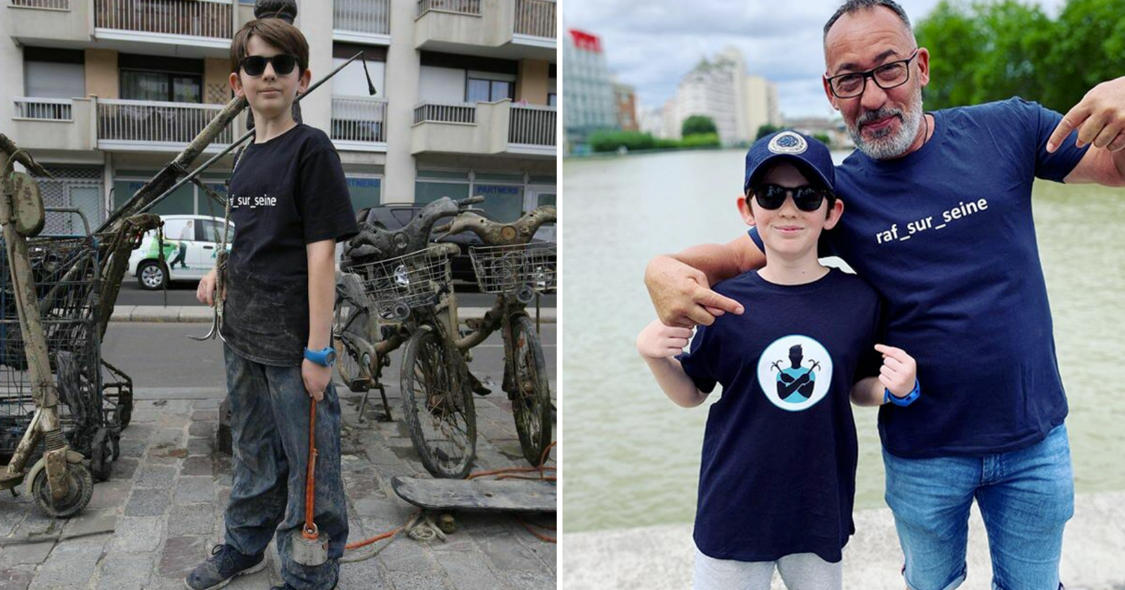 Garoto de apenas 10 anos faz limpeza no rio Sena de forma completamente inusitada
