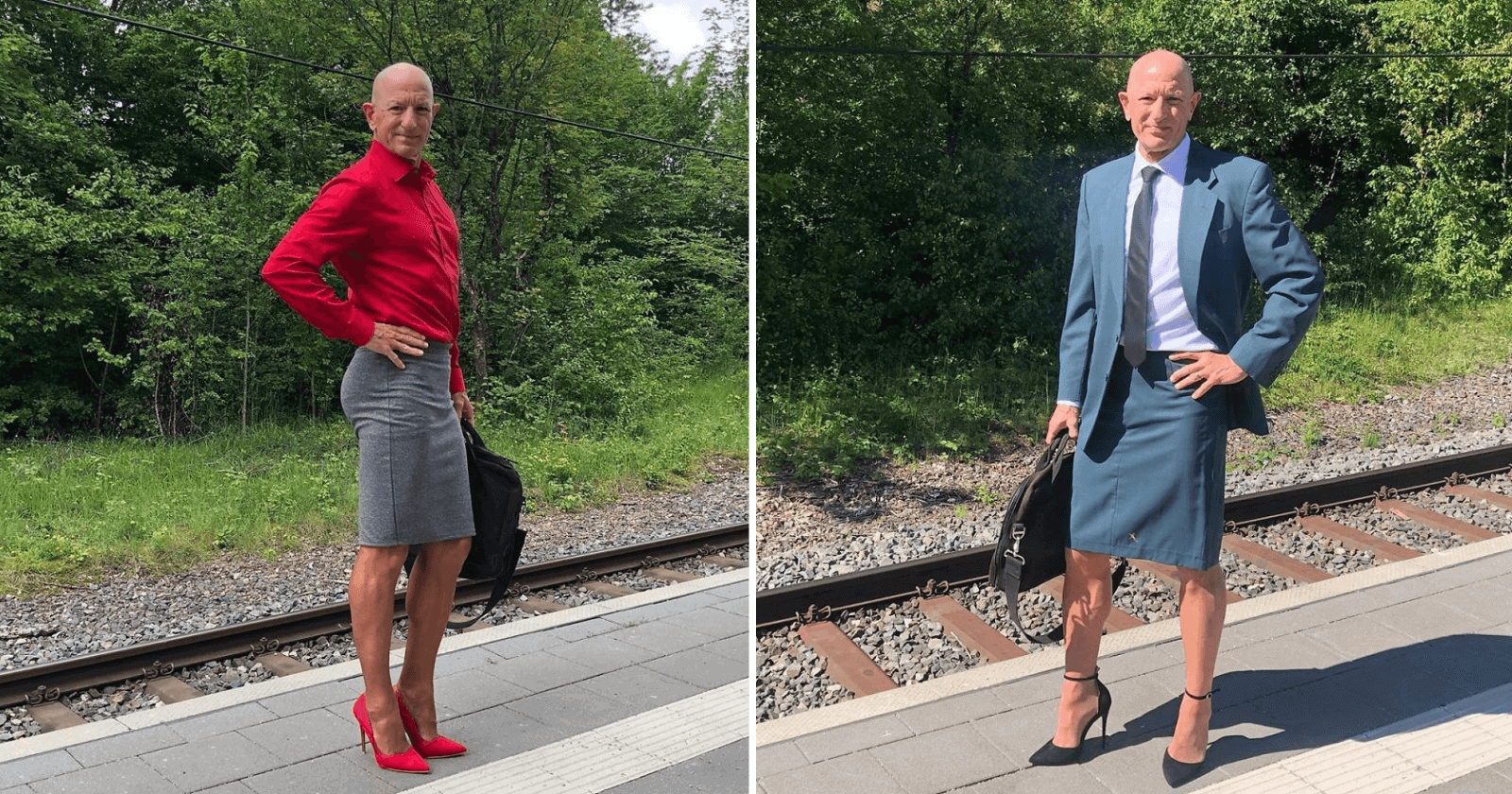 Esse homem optou por usar saias e salto alto, e disse mais: 'roupa não tem gênero'