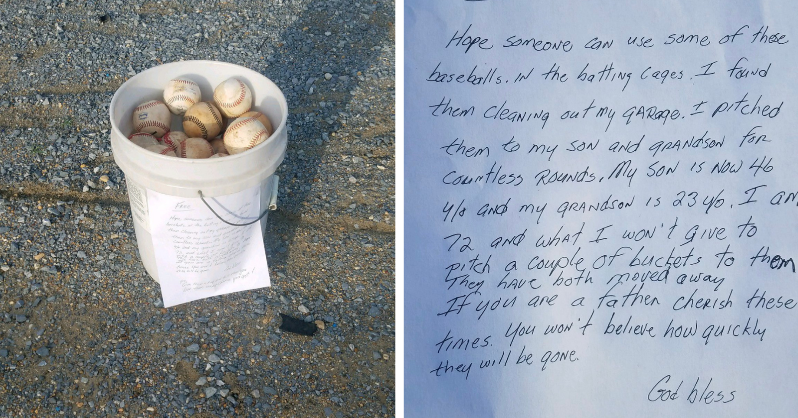 Vovô junta suas antigas bolas de beisebol e deixa mensagem impactante sobre cuidar da família