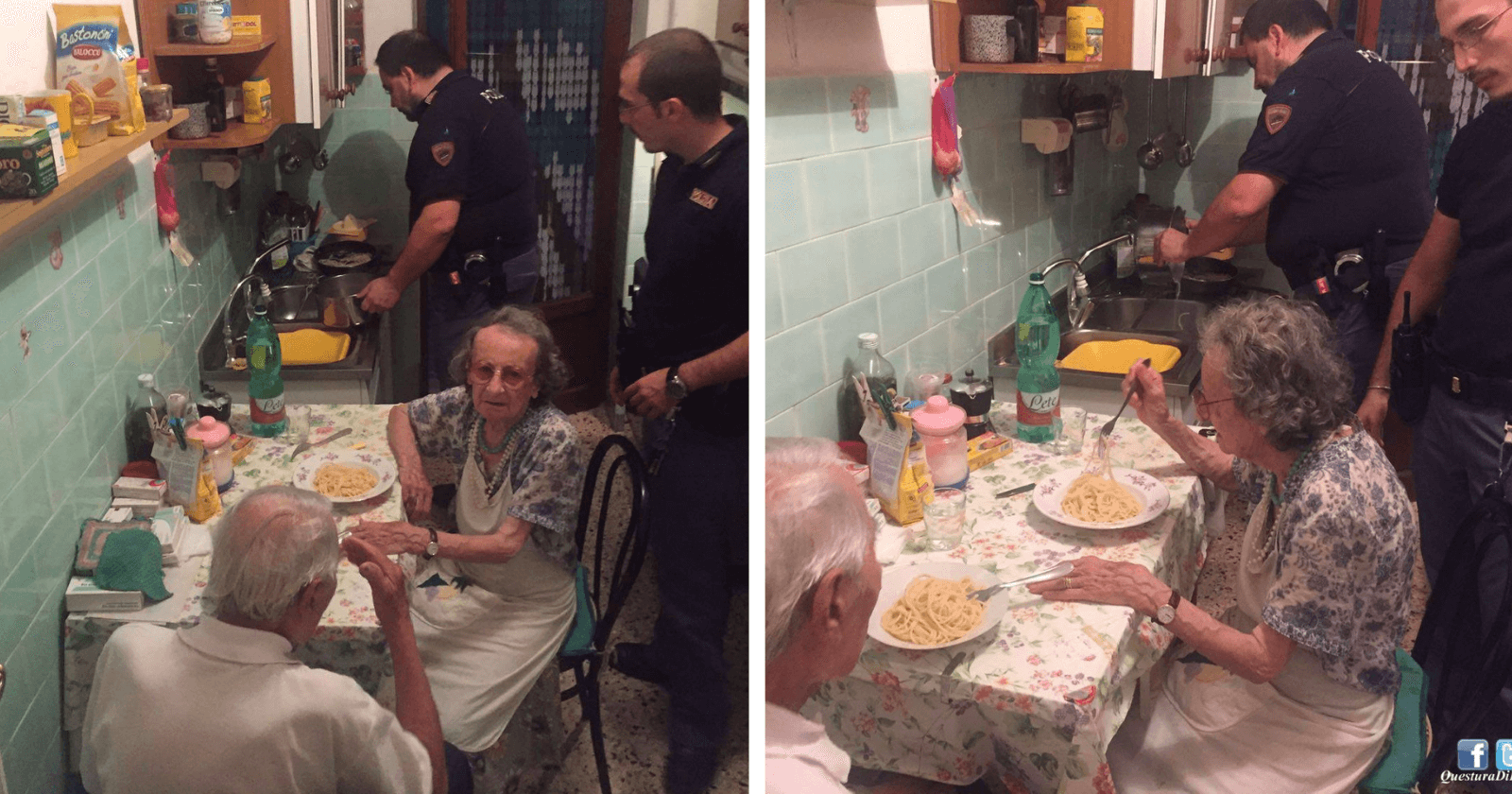 Policiais encontram casal de idosos chorando e motivo comovente os fazem jantar juntos!