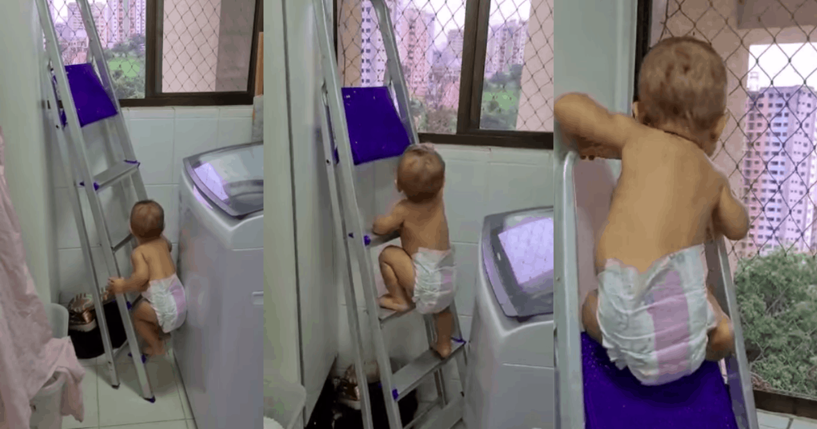 Mãe filma bebê de 11 meses subindo escada, recebe críticas e responde da melhor forma