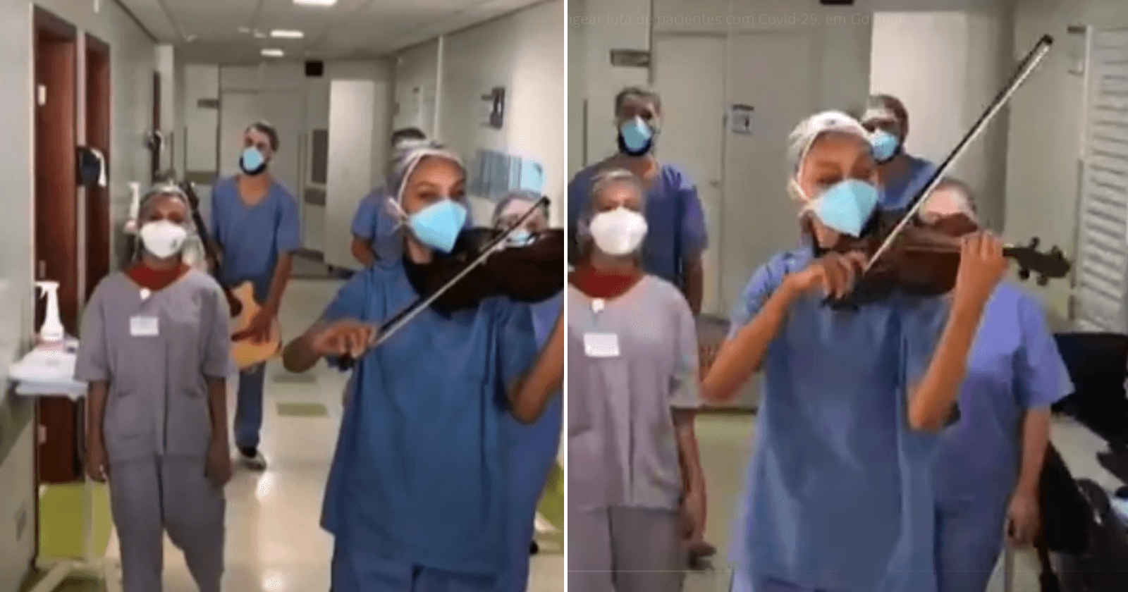 Funcionários de hospital surpreendem pacientes com Covid-19 fazendo apresentação musical e cena é emocionante