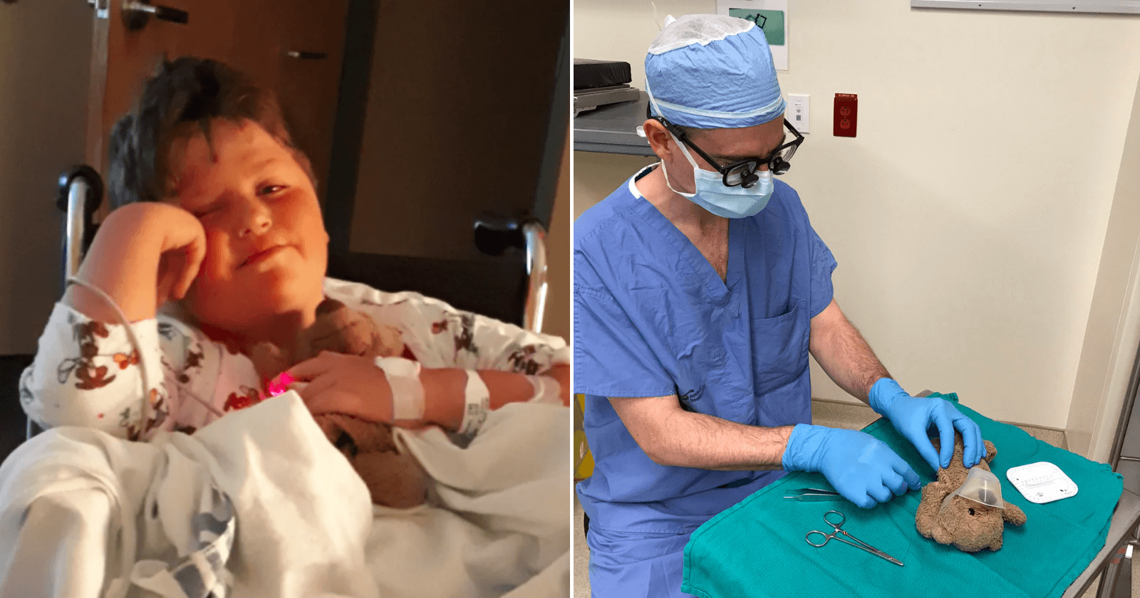 Neurocirurgião faz 'cirurgia' em ursinho, a pedido de garoto que estava prestes a se operar