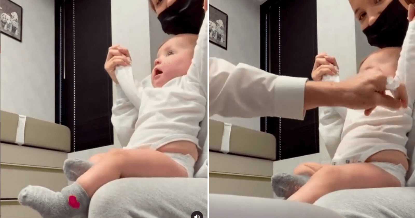 Olhe a reação! Médico distrai bebê com musiquinha e cócegas para aplicar vacina