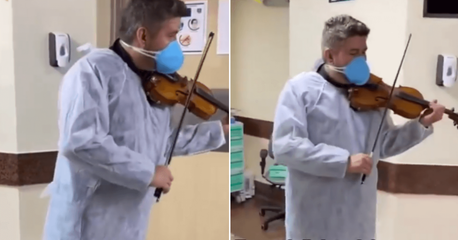 EMOCIONANTE: Violinista surpreende médicos e paciente com música para hospital