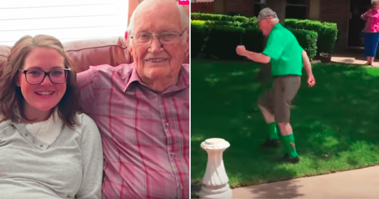 VÍDEO: Vovô de 89 anos mantém tradição e corre para se despedir de neta