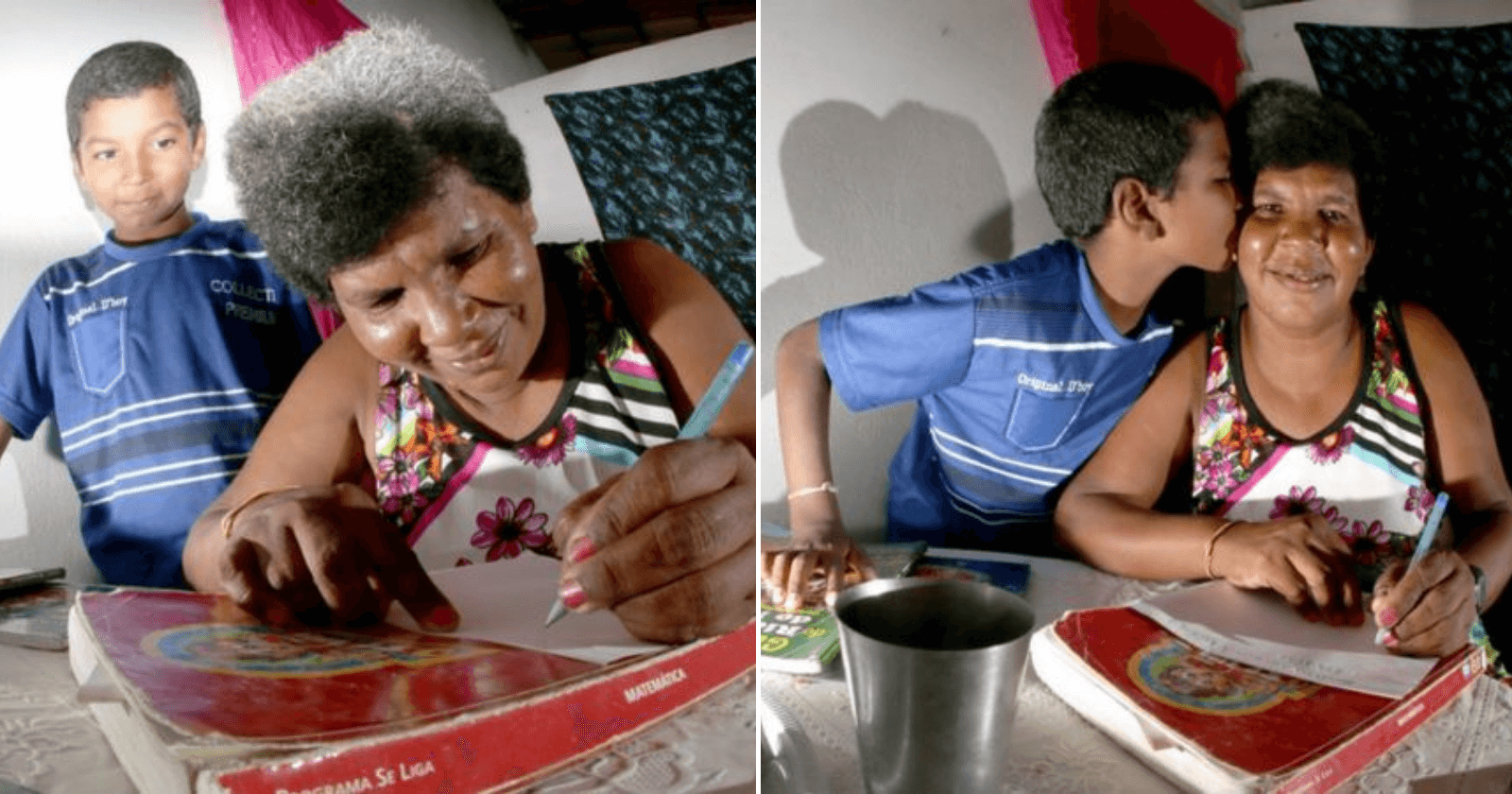 Mãe que trabalha como catadora de lixo aprende a ler e escrever com filho de 11 anos