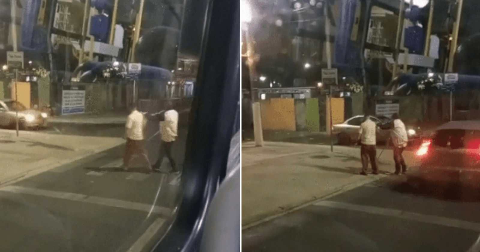 Motorista desce de ônibus com deficiente visual e atravessa rua com ele