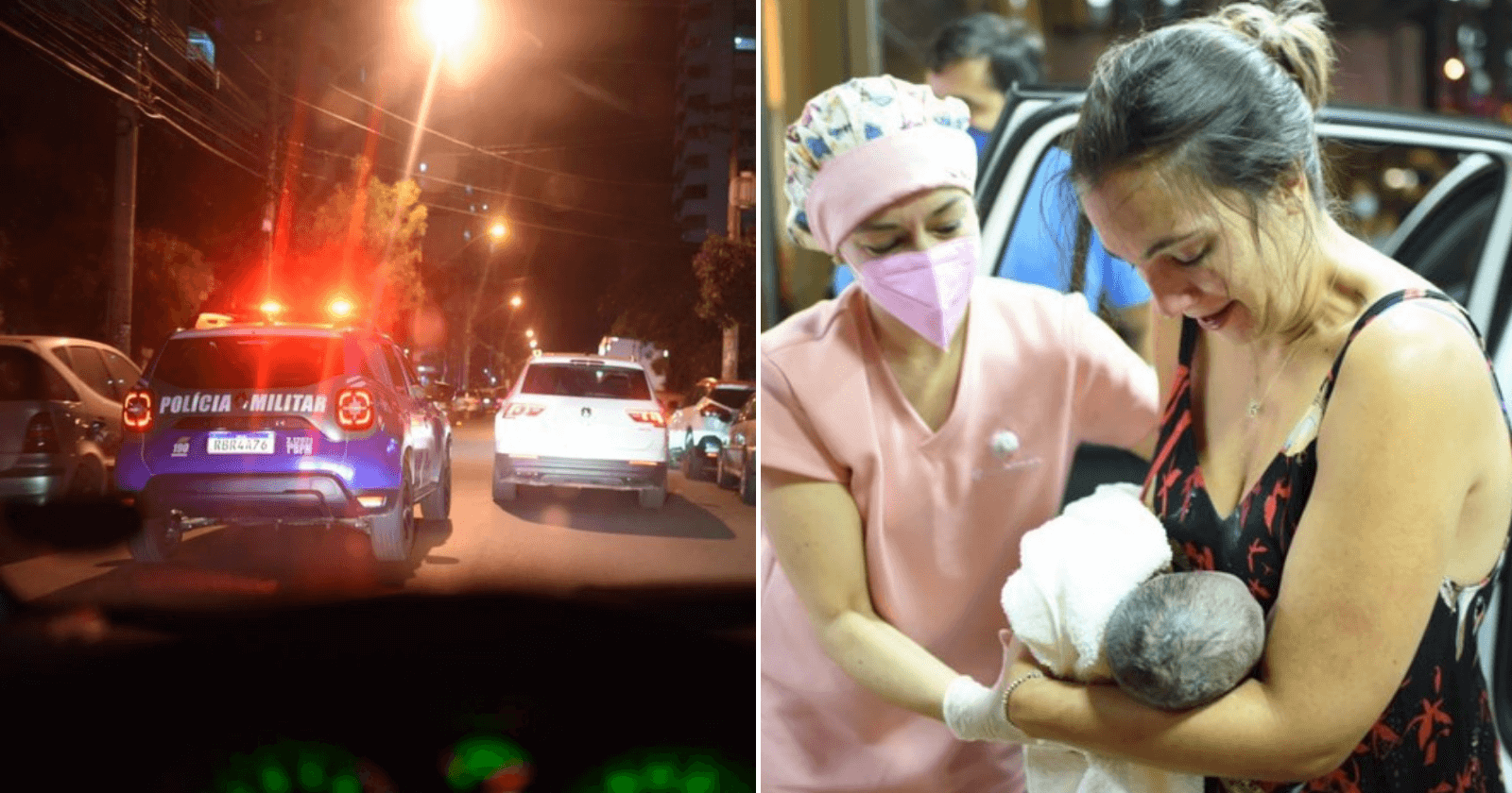 Policiais ajudam motorista com escolta e mulher dá à luz dentro do carro