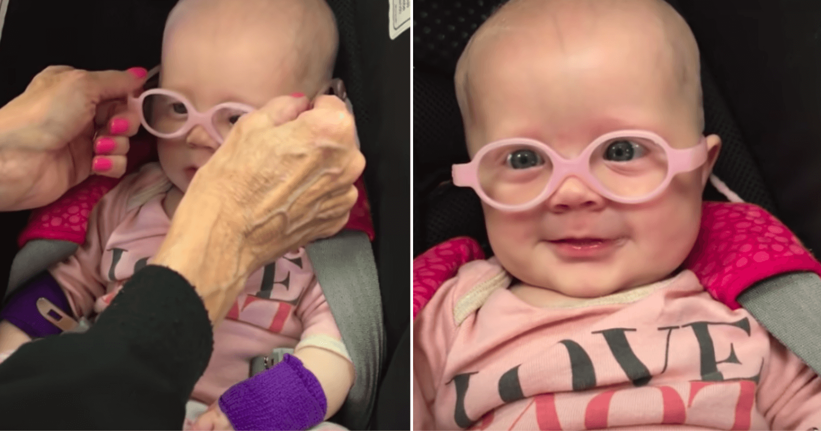 Bebê ganha óculos e tem reação adorável ao ver mãe com nitidez