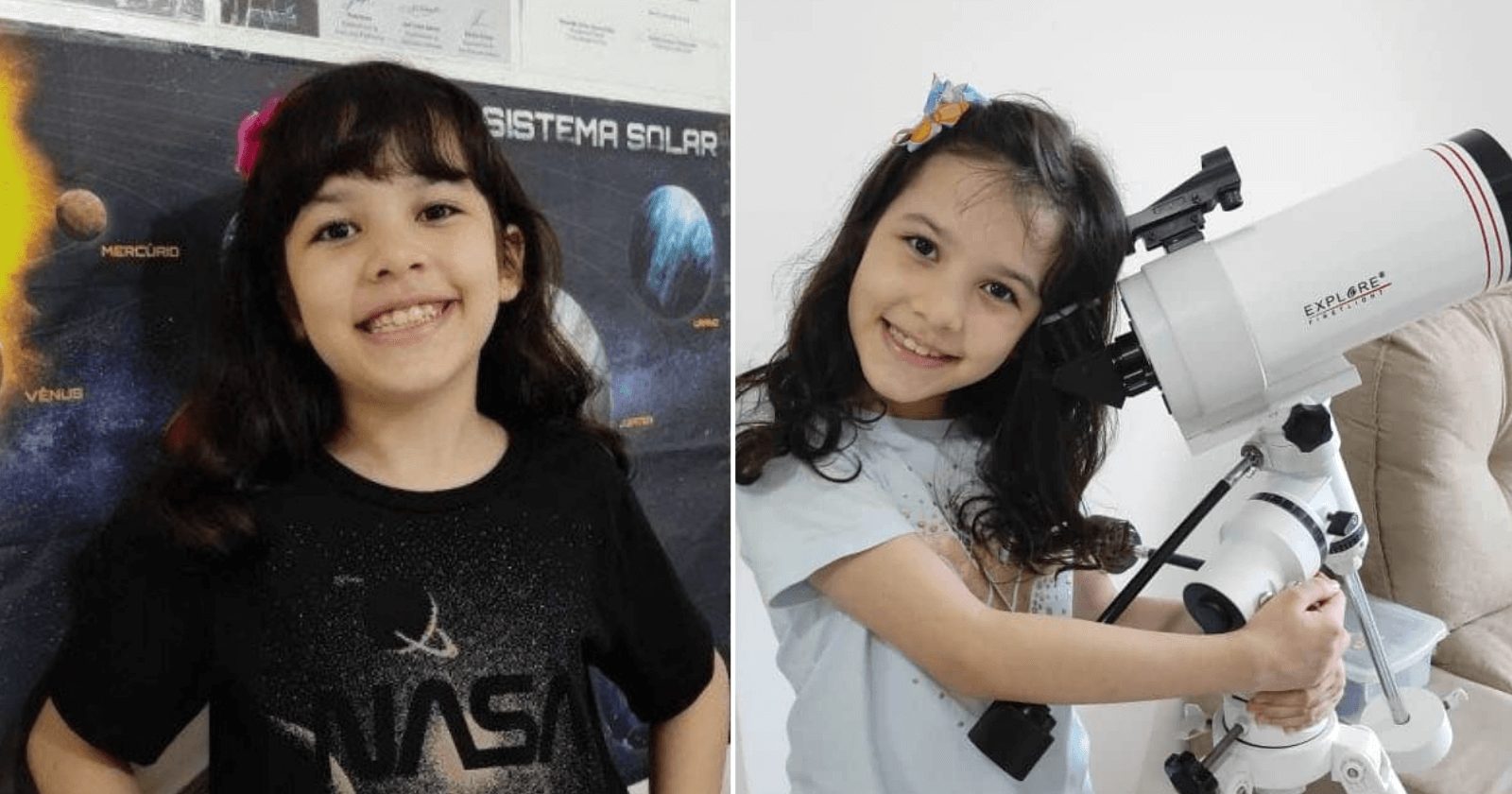 Brasileira de 8 anos que atua em projeto da NASA descobre 7 asteroides