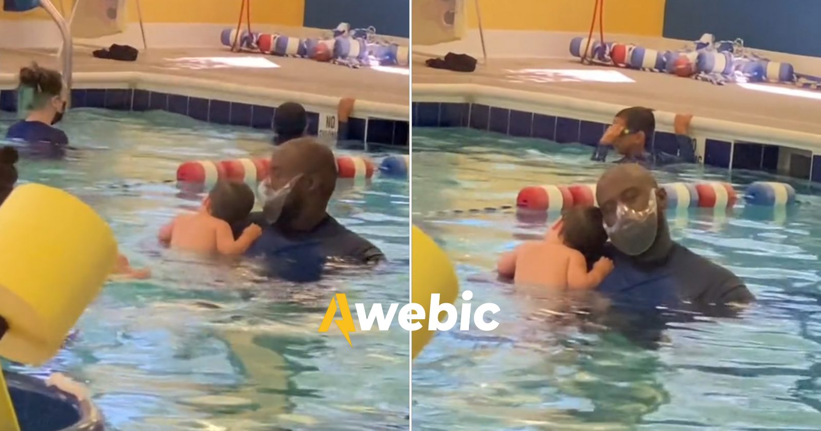 Amizade de bebê e instrutor de natação é a coisa mais fofa da web