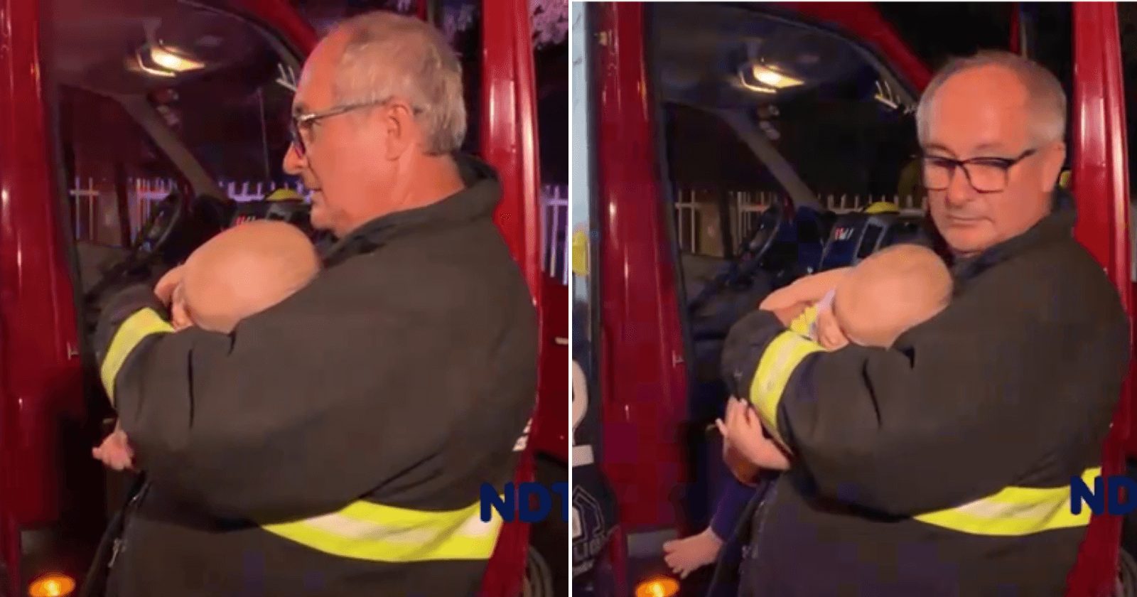Família encontrar bombeiros 'por acaso' faz bebê ter sua vida salva