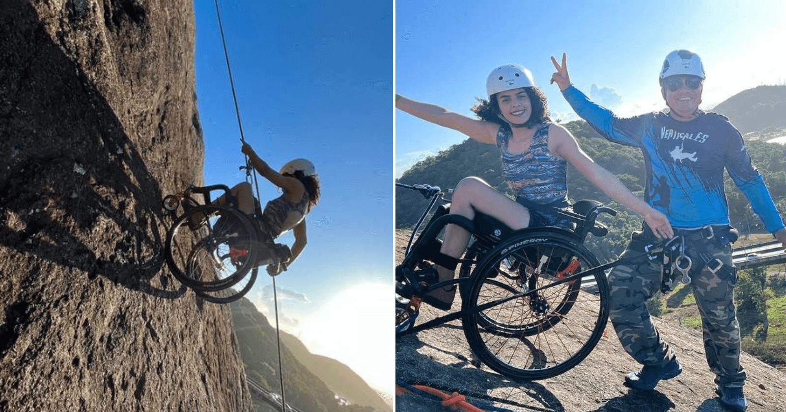 INSPIRAÇÃO: Jovem paraplégica realiza sonho e faz rapel no Morro do Moreno