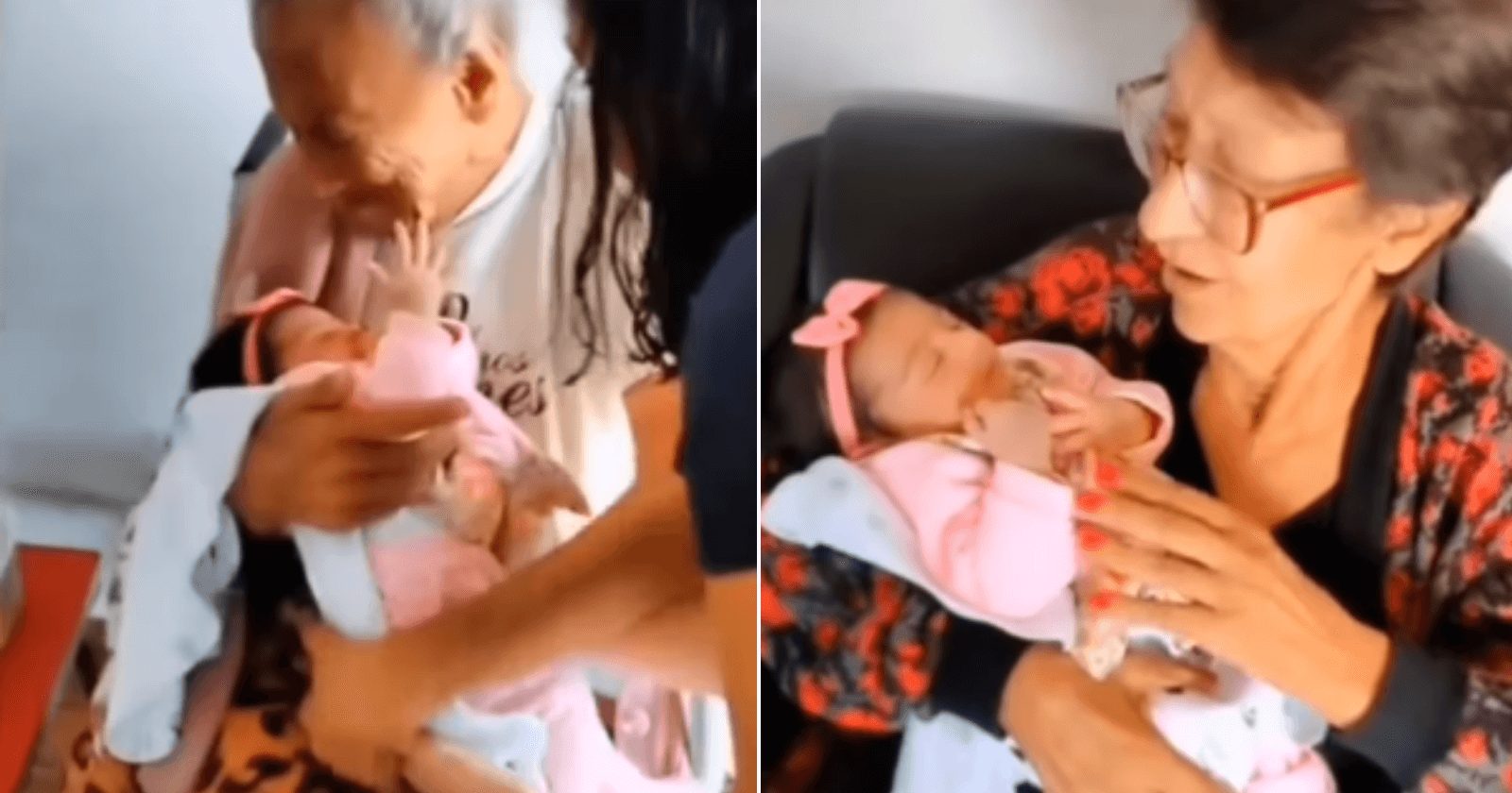 Reação de idosos em abrigo vendo bebê de enfermeira é a coisa mais linda
