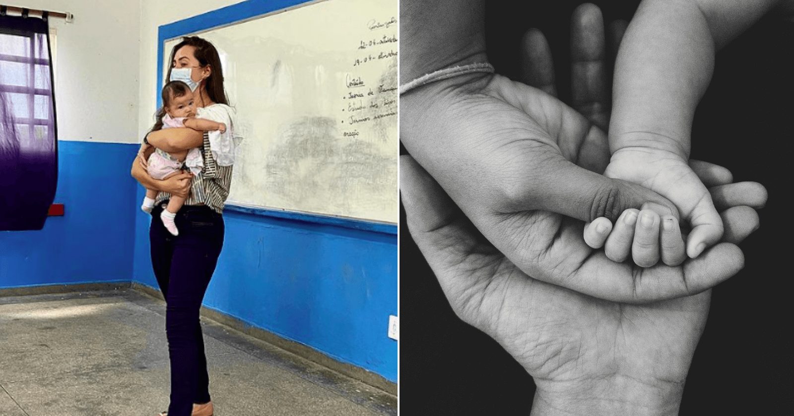 Foto de professora segurando bebê de aluna adolescente se torna viral