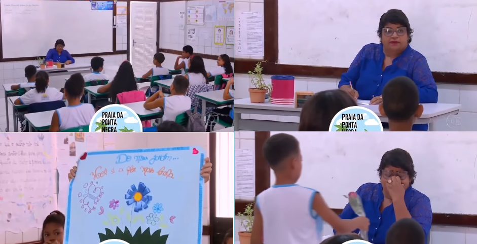 Alunos de Manaus prestam homenagem emocionante para professora do ensino fundamental (Imagens: Reprodução)